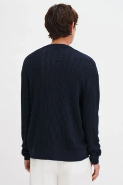 Braided Cotton Silk Sweater