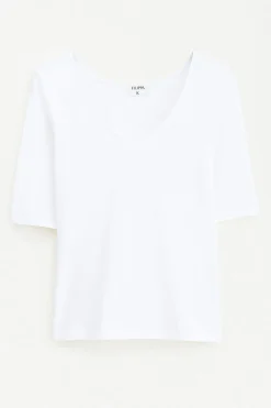 Cotton Stretch Scoop Neck Top