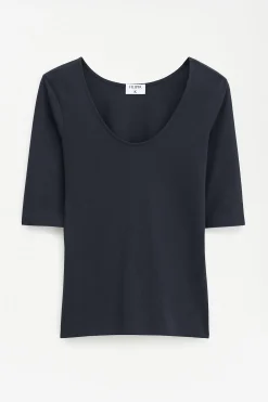 Cotton Stretch Scoop Neck Top