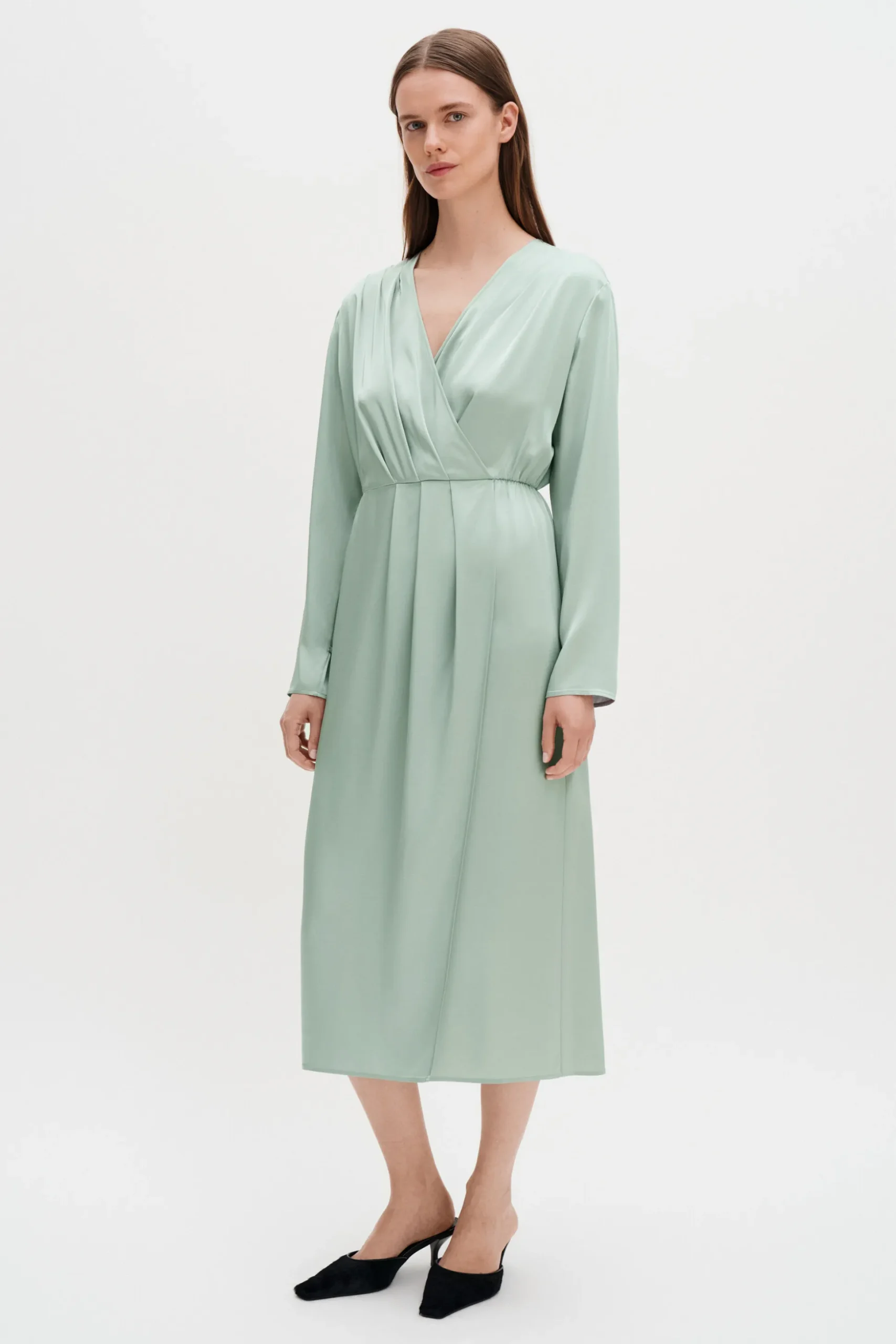 Pleated Wrap Dress