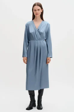 Pleated Wrap Dress