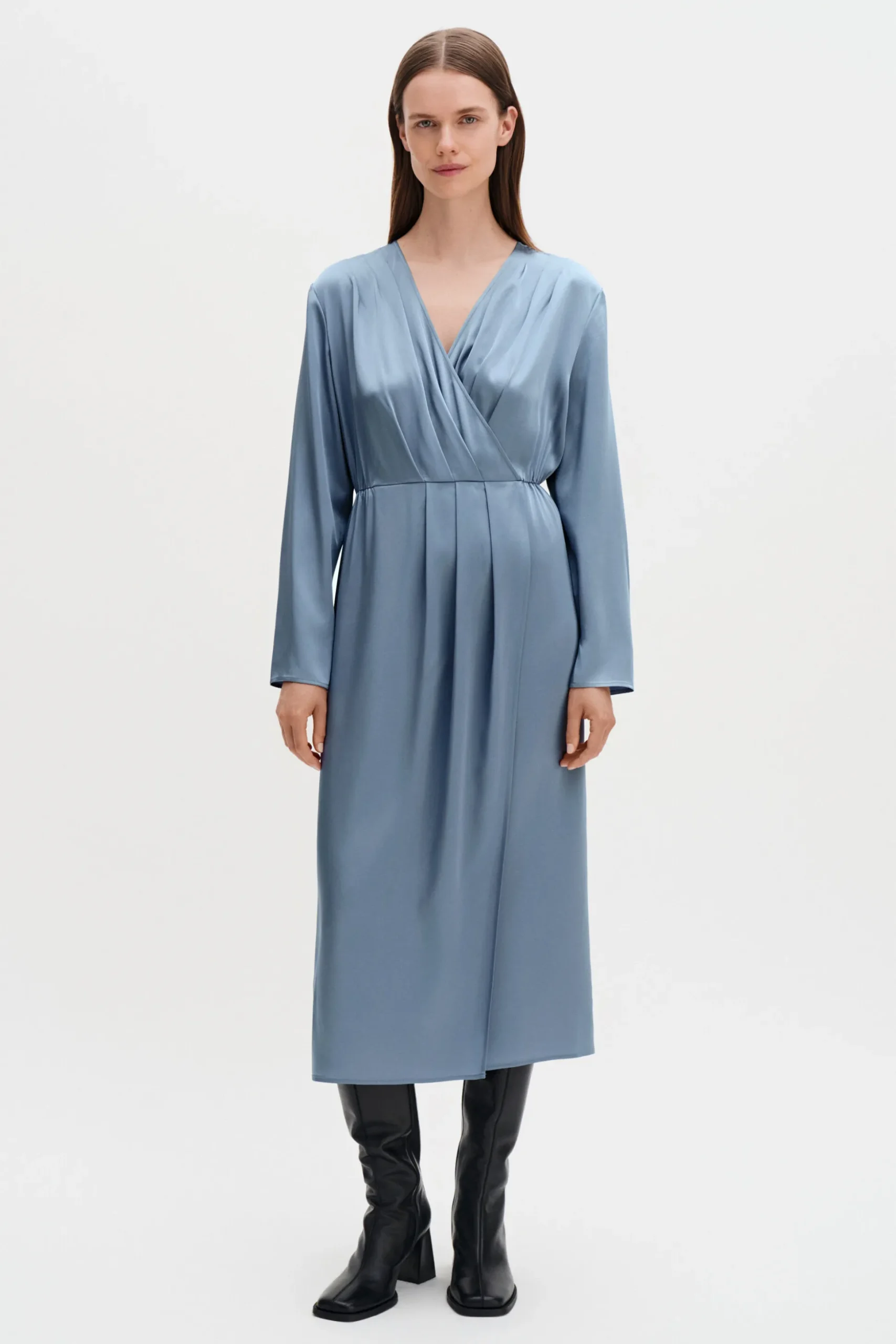 Pleated Wrap Dress