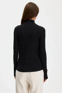 Rib Mock Neck Top