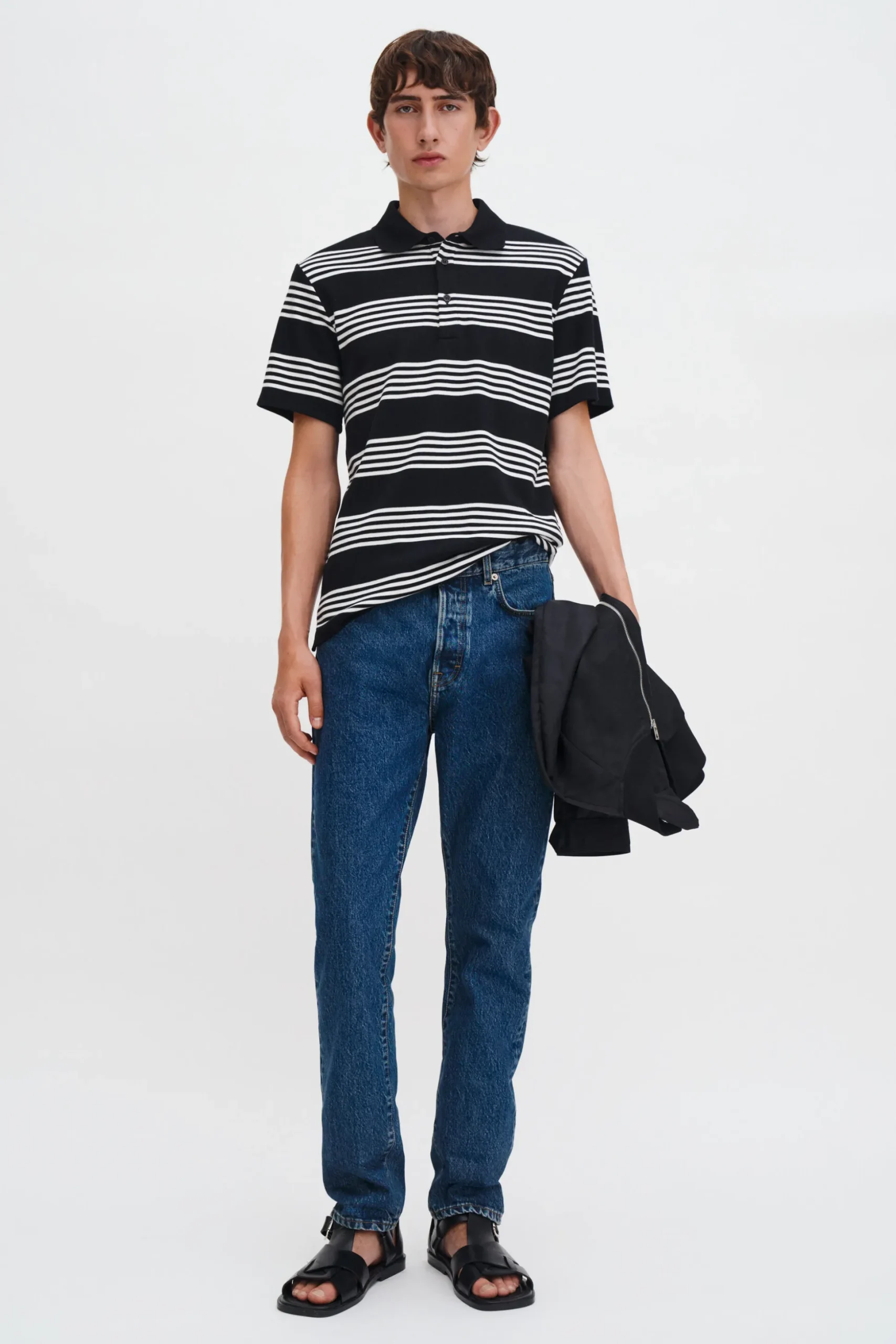 Striped Jersey Polo Shirt
