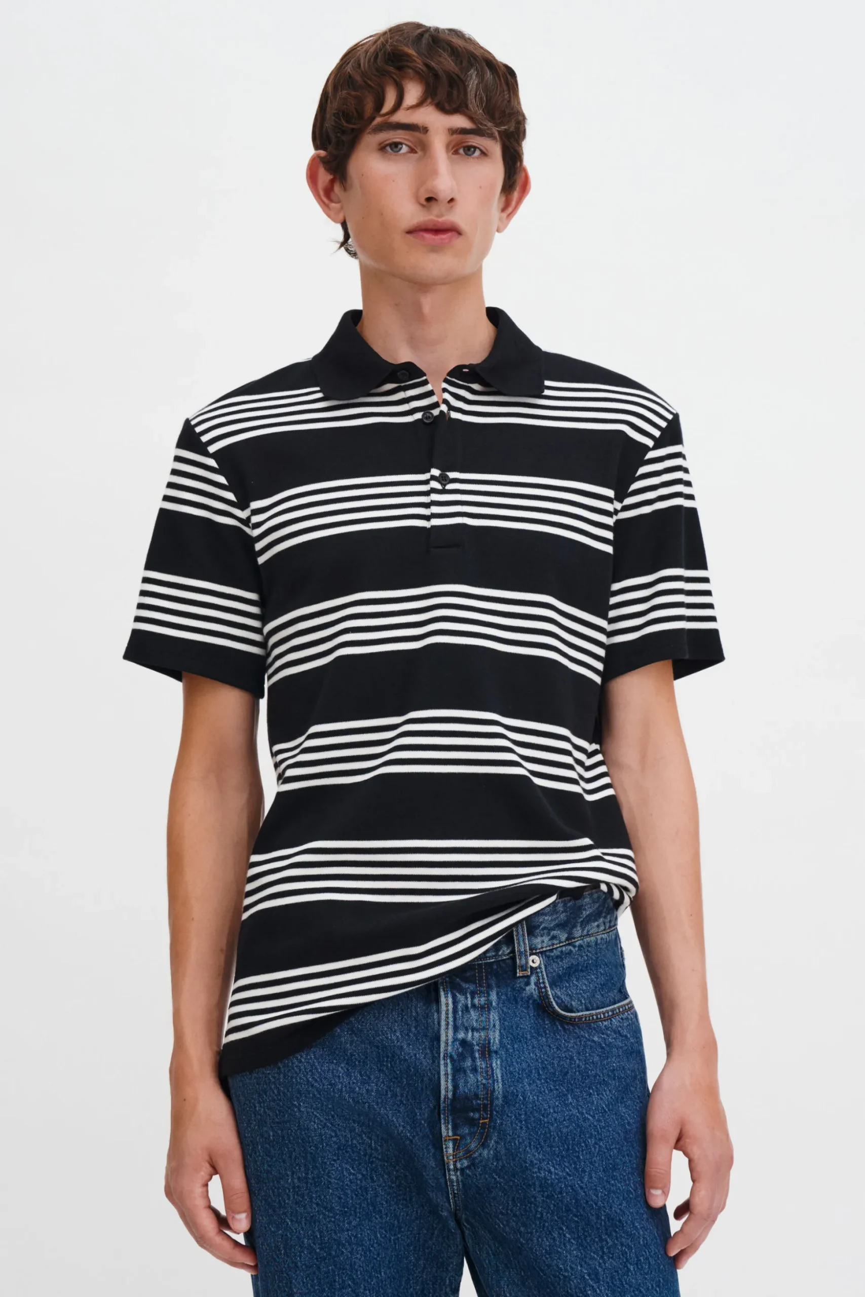 Striped Jersey Polo Shirt